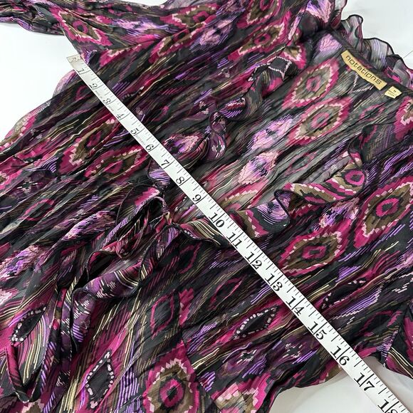 Notations 2 Piece Sheer Ruffle Tie Front Top Sz M Y2K Indie Festival Artsy Vtg - Picture 11 of 16